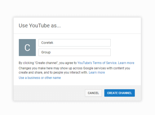 how to set up a youtube channel for a school