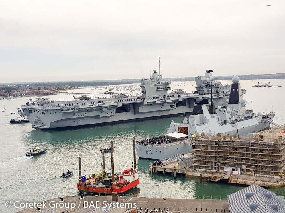 Coretek Aides HMS Queen Elizabeth’s Arrival in to Portsmouth