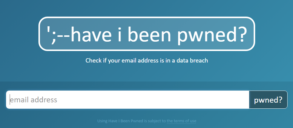Have I been pwned screenshot